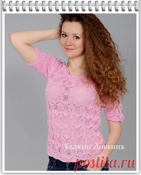 Ажурная кофточка спицами