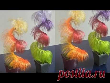 Дерево из атласных лент | поделки из атласных лент