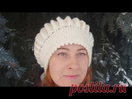 #Берет спицами"Красивый".#Объемный берет#МК Виктории Плантовой#2022#