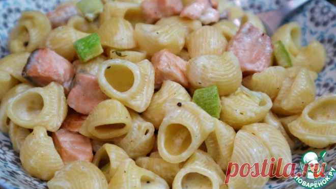 Паста с лососем и кабачками Кулинарный рецепт