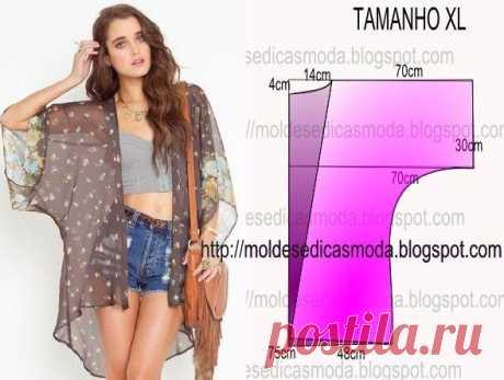 Casaco manga 3/4 com passo a passo de corte e costura