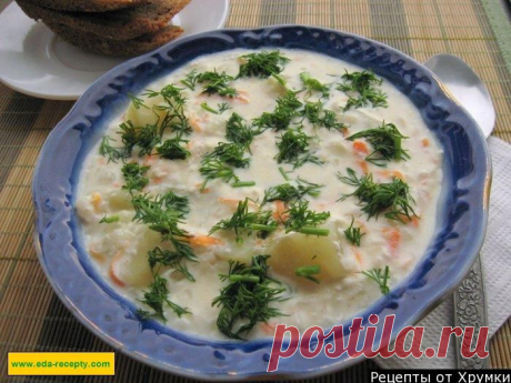Сырный суп пюре с курицей