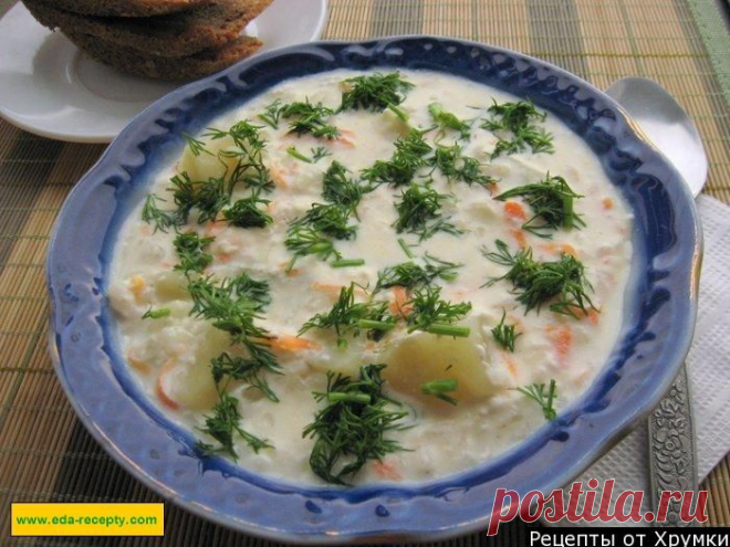 Сырный суп пюре с курицей