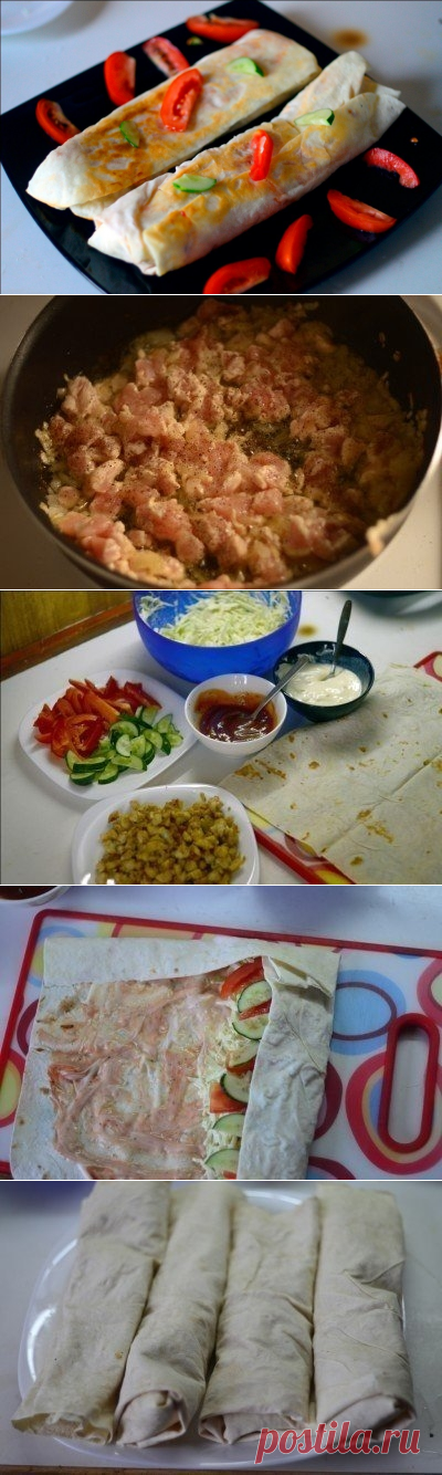 Как приготовить рецепт шаурмы с курицей - рецепт, ингредиенты и фотографии