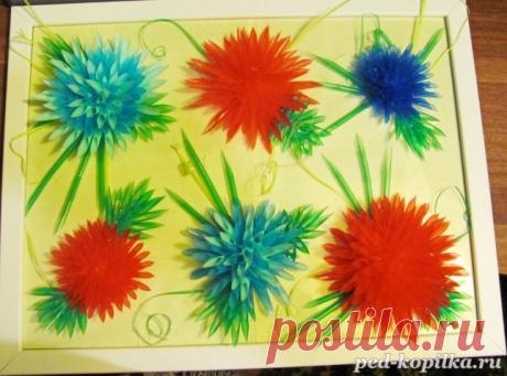 Букет цветов из коктейльных трубочек