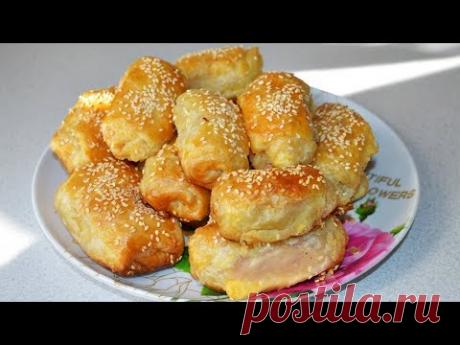 Суперские БЫСТРЫЕ слоеные трубочки с ветчиной и сыром - ну очень просто!