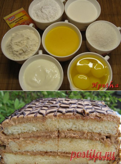 Доступный торт "Семистаканник" из старых кулинарных записей | Четыре вкуса