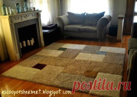 She Spent $30 On Carpet Squares And Duct Tape. When The Camera Pans Out? AMAZING