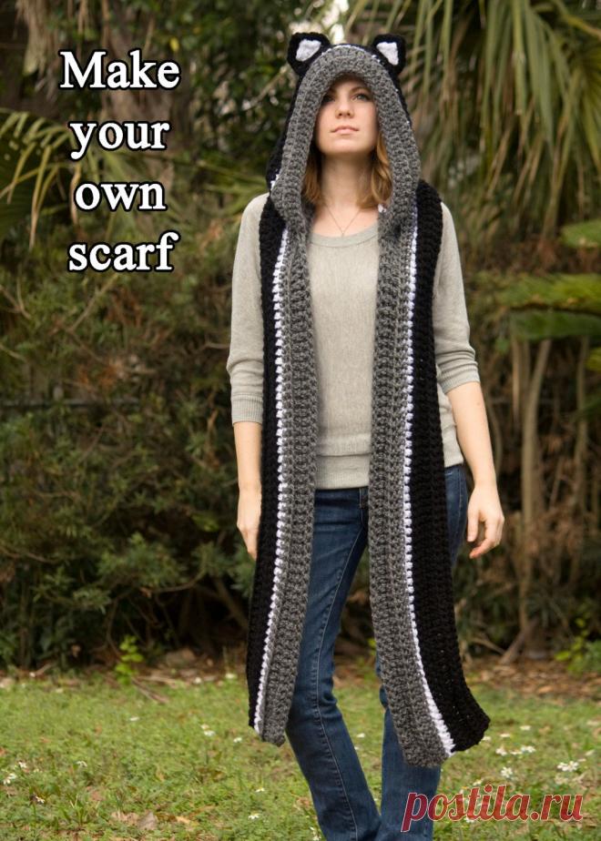 CROCHET PATTERN Cat Scarf Scoodie Hooded Scarf от WellRavelled
