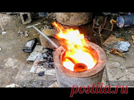 Como fundir aluminio con aceite quemado por inyección por gravedad.