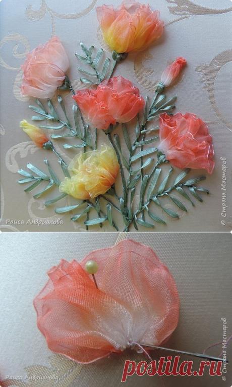 Эшшольция махровая из органзы.