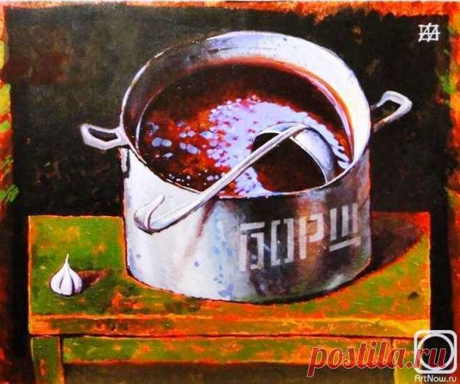 «Куда ни плюнь, попадешь в повара английской королевы. Вы мне тут будете говорить: мол, мясо, навар, чеснок и капуста. Только я вам скажу, как родным: главное в борще — кто его делал. Борщ может делать вкусным только хороший человек. 
Для начала надо сделать бульон. Какой бульон делала моя бабушка Рахель Евелевна Серпик! Я вам так скажу: это был не бульон, а здоровье! Это был пенициллин, а не бульон! Нужна говядина. Свинину можете кушать без меня. Я что, обязан это видеть?...