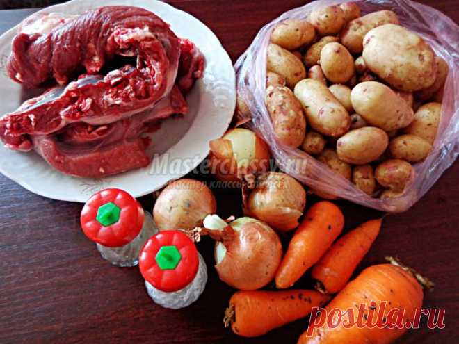 Молодая картошка с говядиной. Рецепт с пошаговыми фото