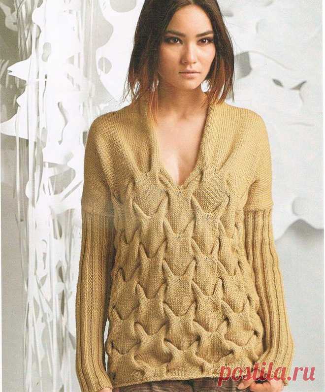 Свитер с объемными косами - Origin Sweater Bergere de France.