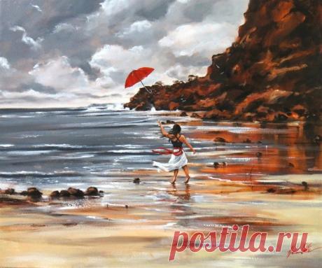 Helen Cottle, 1962 ~ Red umbrella | Tutt'Art@ | Pittura * Scultura * Poesia * Musica |