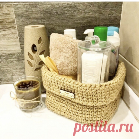 Купить джутовая корзина ручной работы у мастера без наценок | DIY Рукоделие - Декор для дома