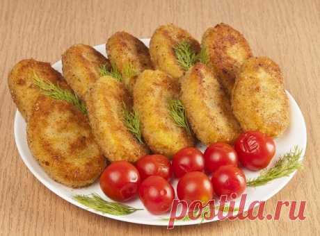 Картофельные котлеты с рисом и грибами