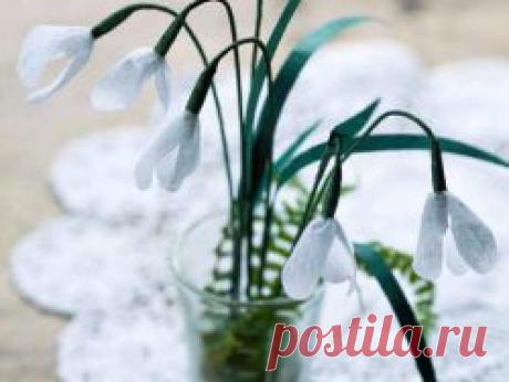 Подснежники из бумаги своими руками