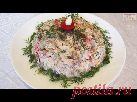 Салат с баклажанами, помидорами и куриным филе (+ВИДЕО) - Затейка.com.ua - рецепты вкусных десертов, уроки вязания схемы, народное прикладное творчество