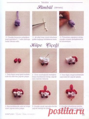 Вышивка лентами: стежки