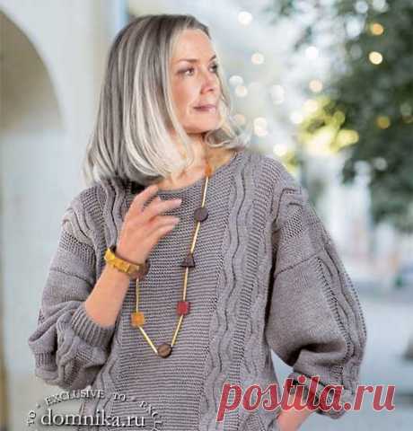 10 вязаных пуловеров и жакетов для женщин 50-60 лет схемы описания бесплатно