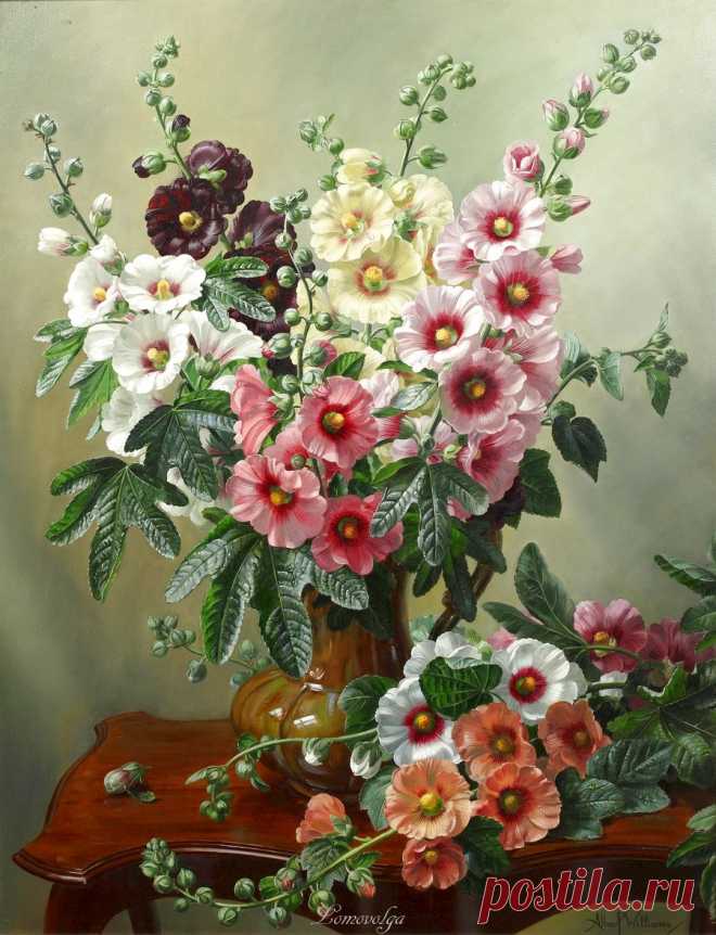 Дамы!! Цветы от Альберта Вильямса (Albert Williams, 1922-2010, English artist) сегодня и всегда для Вас!!
