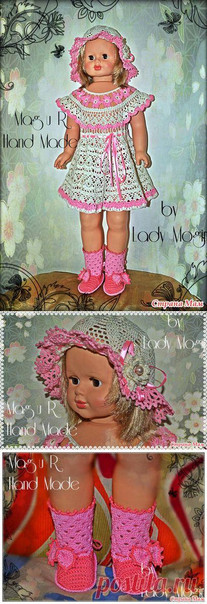 Платье "Цветочная фея", шляпка и сапожочки связанные крючком. - Вязание - Страна Мам