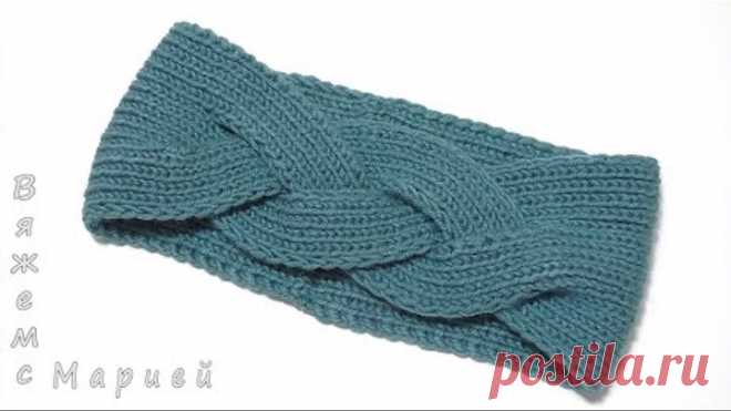 Повязка На Голову Спицами С Косой. Подробный МК // Knitting headband