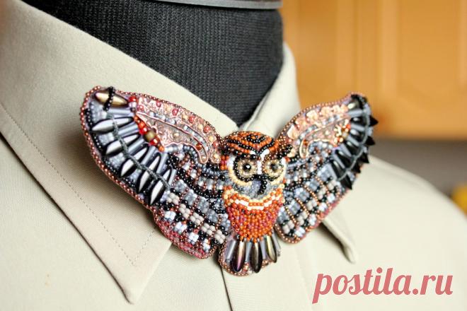 Галстук-бабочка "Сова" "Фарбы душы - 2015" | biser.info - всё о бисере и бисерном творчестве