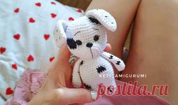 PDF Собачка Далматинец крючком. FREE crochet pattern; Аmigurumi toy patterns. Амигуруми схемы и описания на русском. Вязаные игрушки и поделки своими руками #amimore - собака, пёс, маленькая собачка из обычной пряжи, щенок, пёсик.