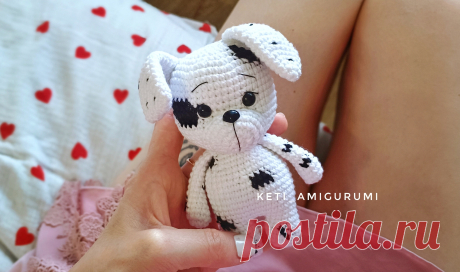 PDF Собачка Далматинец крючком. FREE crochet pattern; Аmigurumi toy patterns. Амигуруми схемы и описания на русском. Вязаные игрушки и поделки своими руками #amimore - собака, пёс, маленькая собачка из обычной пряжи, щенок, пёсик.
