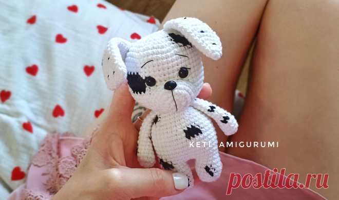 PDF Собачка Далматинец крючком. FREE crochet pattern; Аmigurumi toy patterns. Амигуруми схемы и описания на русском. Вязаные игрушки и поделки своими руками #amimore - собака, пёс, маленькая собачка из обычной пряжи, щенок, пёсик.