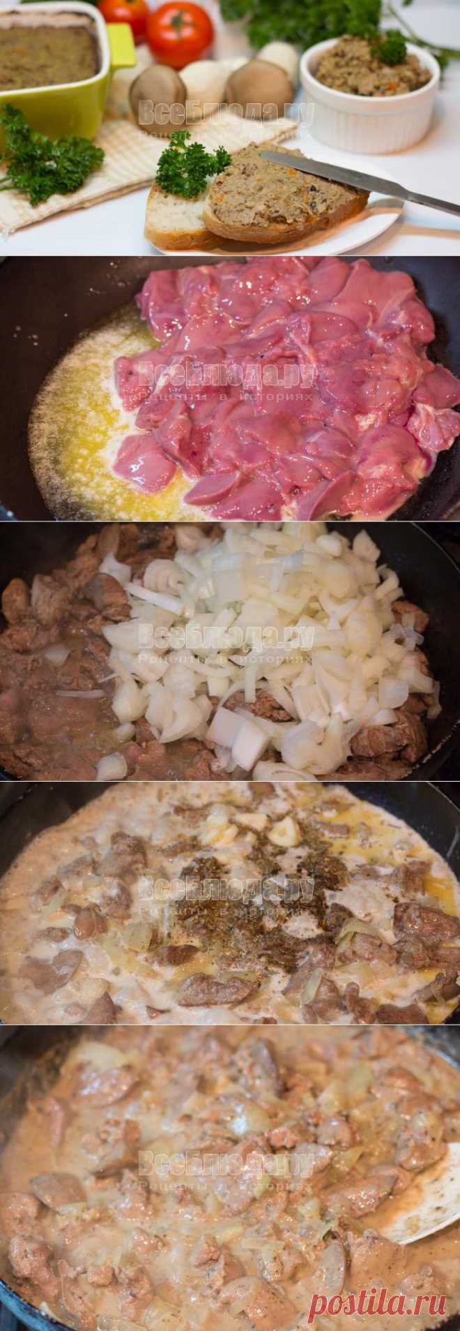 Рецепт печеночного паштета. Самый вкусный паштет из куриной печени с грибами, пошаговые  | Все Блюда