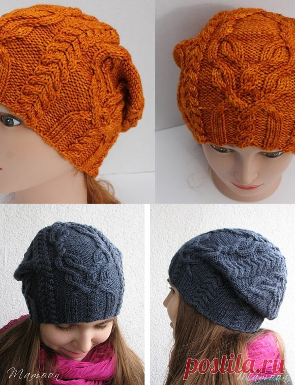Красивое вязание | Шапка спицами «Favorki»