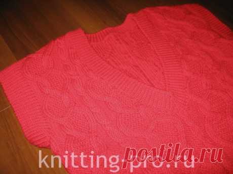Обработка проймы планкой, выполненной резинкой. - knitting-pro.ru - От азов к мастерству