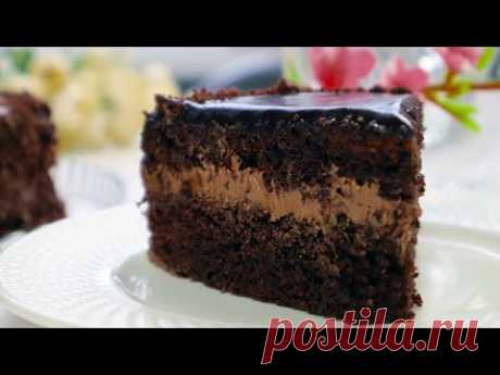 Божественно ВКУСНЫЙ Шоколадный  Торт/Трюфельный Сметанник с шоколадным кремом и глазурью.