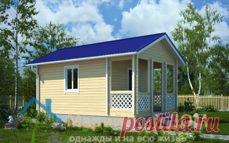 Купить Дачный дом №3 (c верандой 1,2 м) по цене от 136 290 Р. в компании Марийский Дом