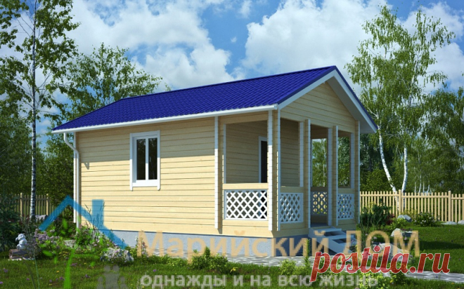 Купить Дачный дом №3 (c верандой 1,2 м) по цене от 136 290 Р. в компании Марийский Дом