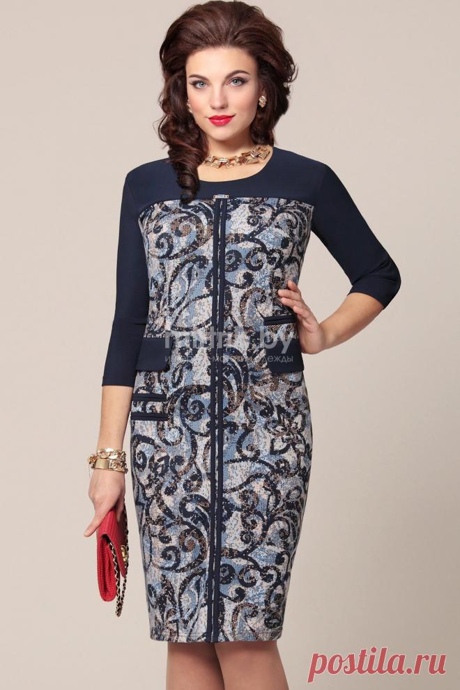 VITTORIA QUEEN 7070 оттенки синего платья недорого | Швейная традиция