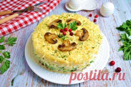 Салат с ананасами грибами шампиньонами и курицей слоями рецепт с фото пошагово - 1000.menu