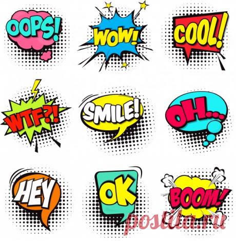 Набор мультфильм комические пузыри речи Диалог облака со словом и звуком иллюстрации Более миллиона свободных векторов, PSD, фотографии и бесплатные иконки. Эксклюзивные халявы и все графические ресурсы, которые необходимые для ваших проектов
