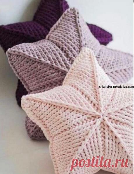 Подушка из трикотажной пряжи Диванная подушка мастер класс