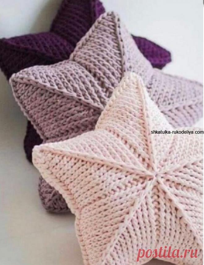Подушка из трикотажной пряжи Диванная подушка мастер класс