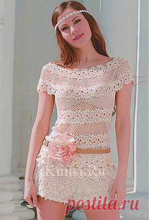 Жемчужный топ. Вязание для женщин / Топы / Крючком