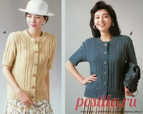 Пуловер спицами.