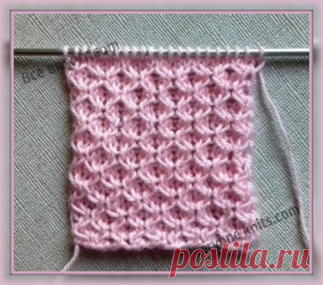 Узор &quot;Соты&quot;, схема, описание и МК узора спицами. | Все вяжут.сом/Everyone knits.com | Яндекс Дзен