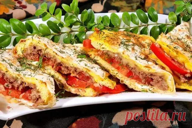 Быстрый и вкусный завтрак из лаваша на сковороде - Четыре вкуса - Социальная сеть 
