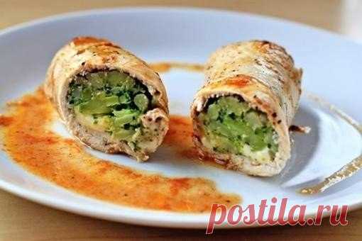 Рулетики из курицы с брокколи — Sloosh – кулинарные рецепты