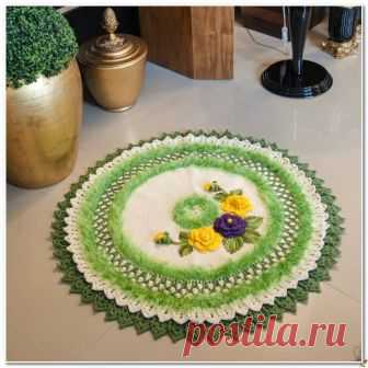 Летний луг - коврик крючком.