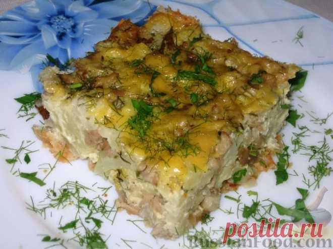 Рецепт: Запеканка из цветной капусты и грибов на RussianFood.com